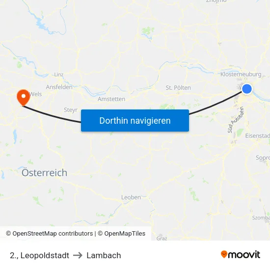 2., Leopoldstadt to Lambach map
