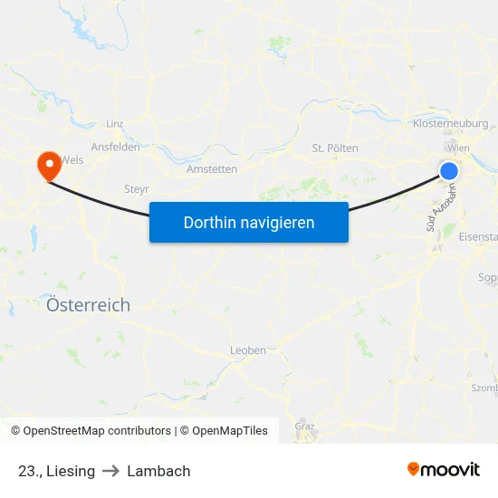 23., Liesing to Lambach map