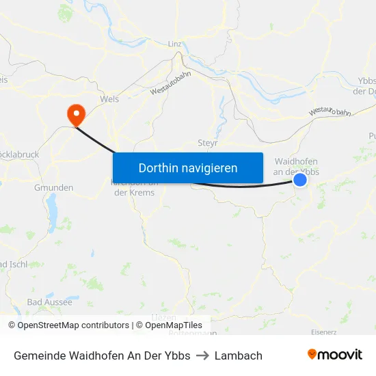 Gemeinde Waidhofen An Der Ybbs to Lambach map