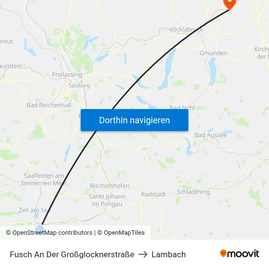 Fusch An Der Großglocknerstraße to Lambach map