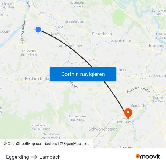 Eggerding to Lambach map