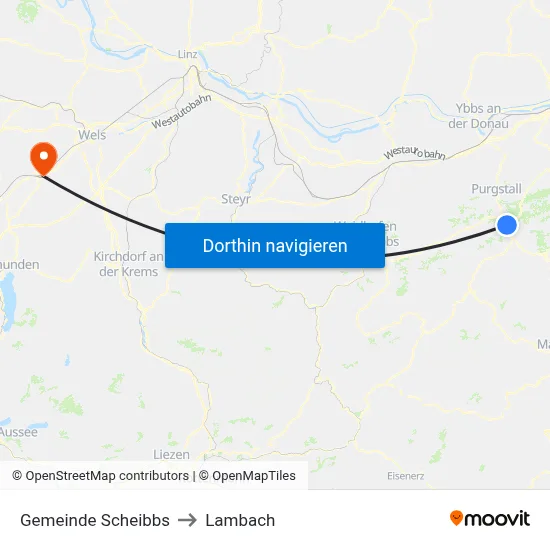Gemeinde Scheibbs to Lambach map