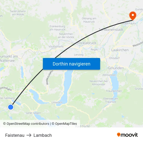 Faistenau to Lambach map
