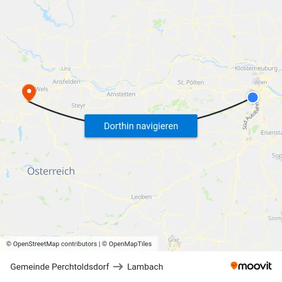 Gemeinde Perchtoldsdorf to Lambach map