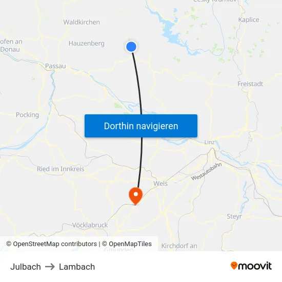 Julbach to Lambach map
