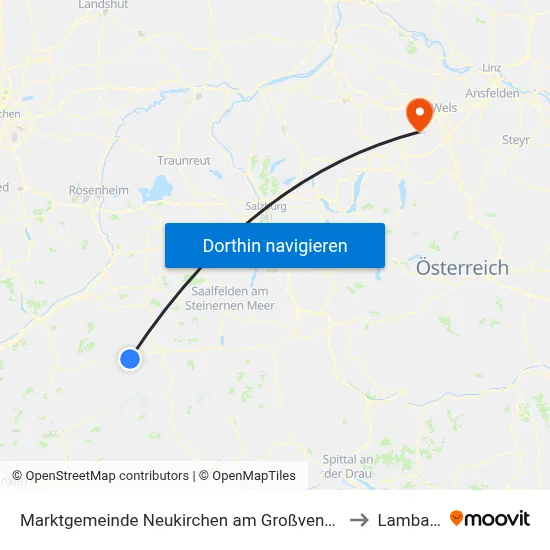 Marktgemeinde Neukirchen am Großvenediger to Lambach map