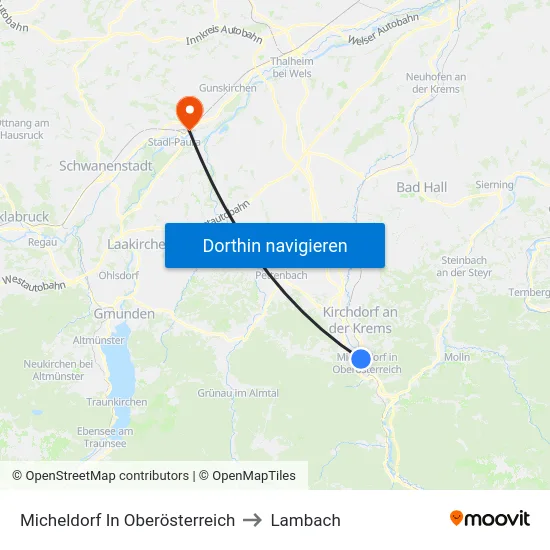 Micheldorf In Oberösterreich to Lambach map
