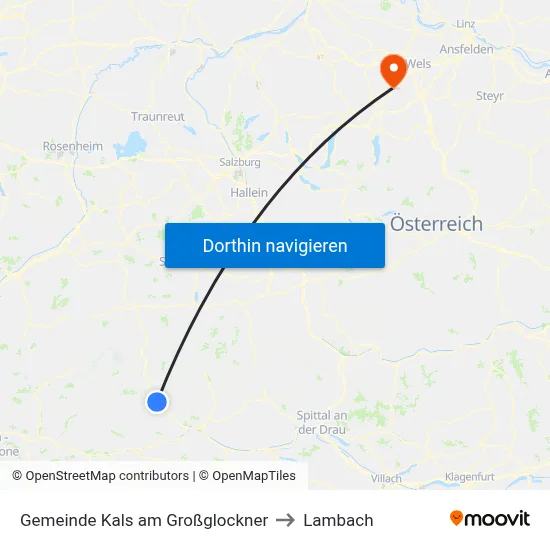 Gemeinde Kals am Großglockner to Lambach map