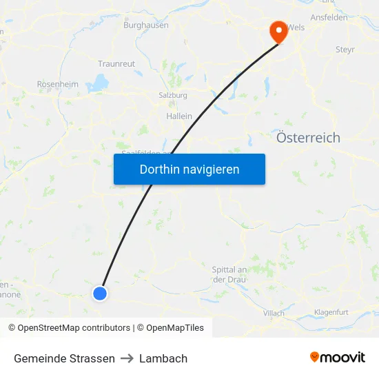 Gemeinde Strassen to Lambach map