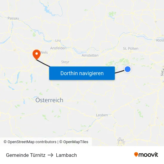 Gemeinde Türnitz to Lambach map