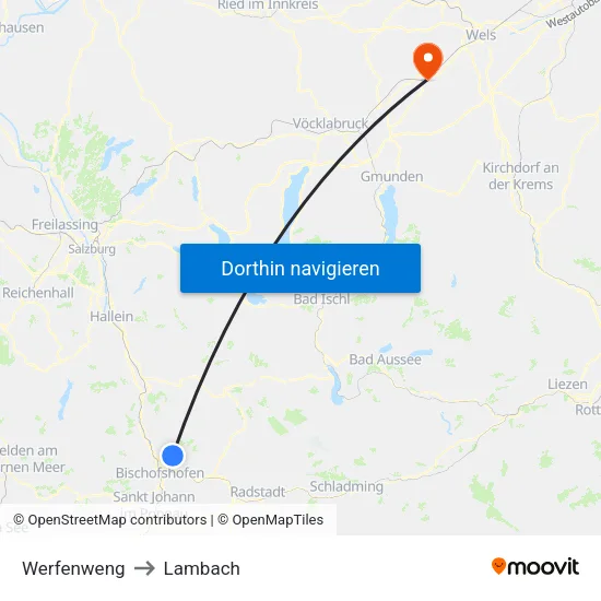 Werfenweng to Lambach map