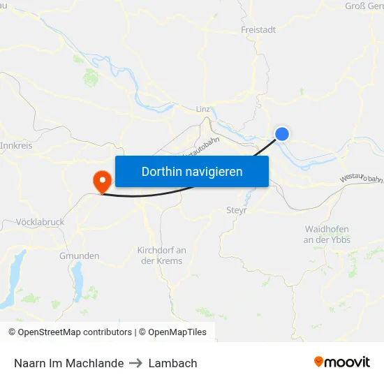 Naarn Im Machlande to Lambach map