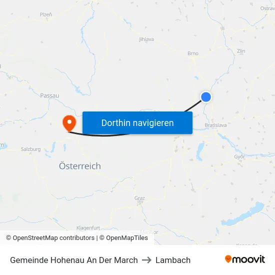 Gemeinde Hohenau An Der March to Lambach map