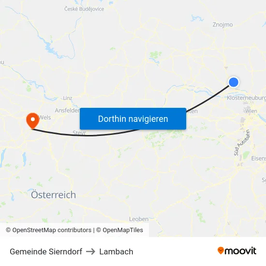 Gemeinde Sierndorf to Lambach map