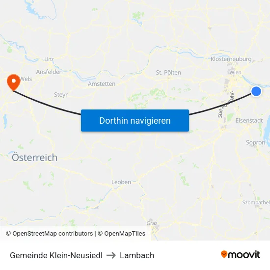 Gemeinde Klein-Neusiedl to Lambach map