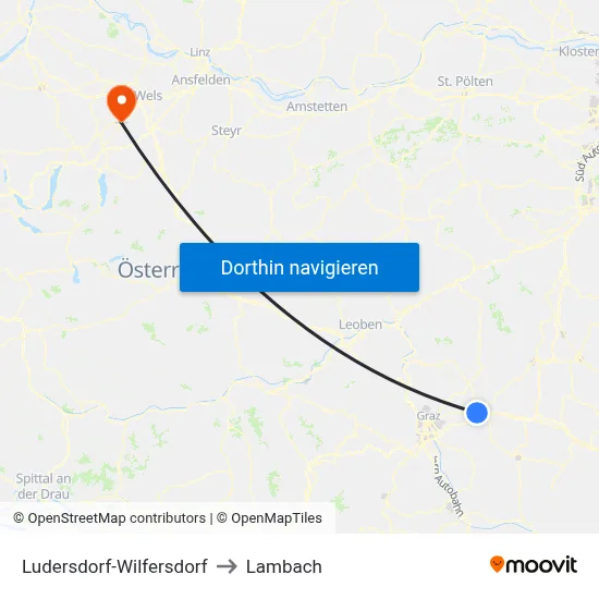 Ludersdorf-Wilfersdorf to Lambach map