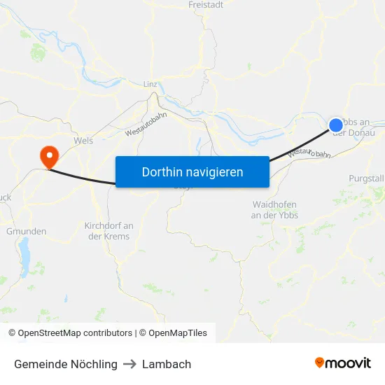 Gemeinde Nöchling to Lambach map