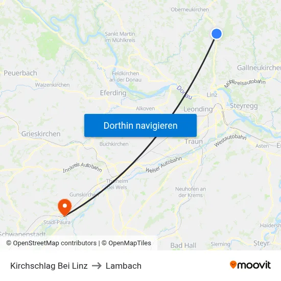 Kirchschlag Bei Linz to Lambach map