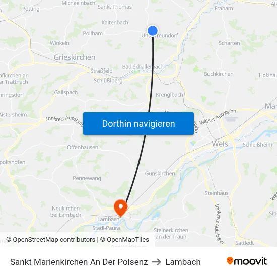Sankt Marienkirchen An Der Polsenz to Lambach map