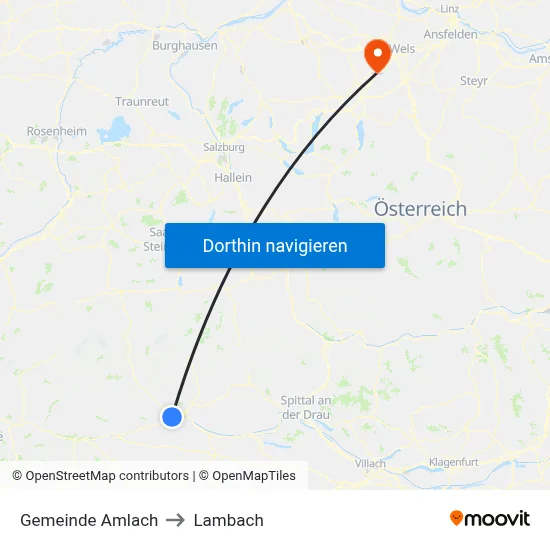 Gemeinde Amlach to Lambach map
