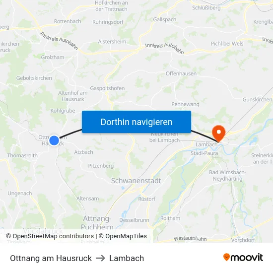 Ottnang am Hausruck to Lambach map