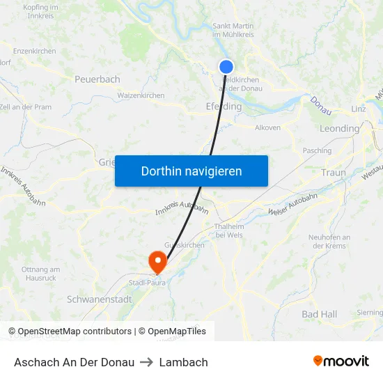 Aschach An Der Donau to Lambach map