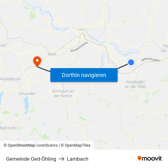 Gemeinde Oed-Öhling to Lambach map