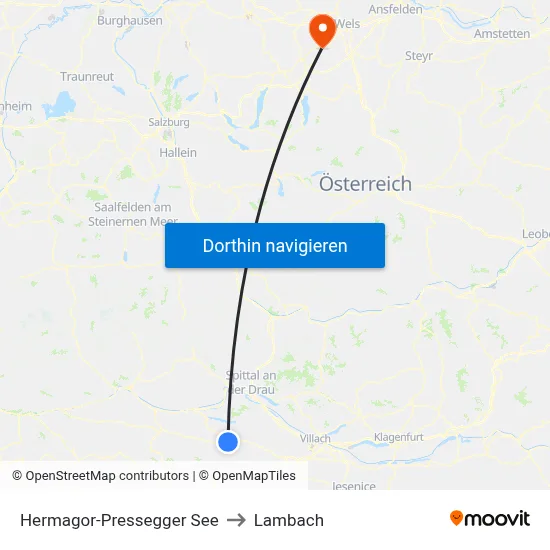 Hermagor-Pressegger See to Lambach map