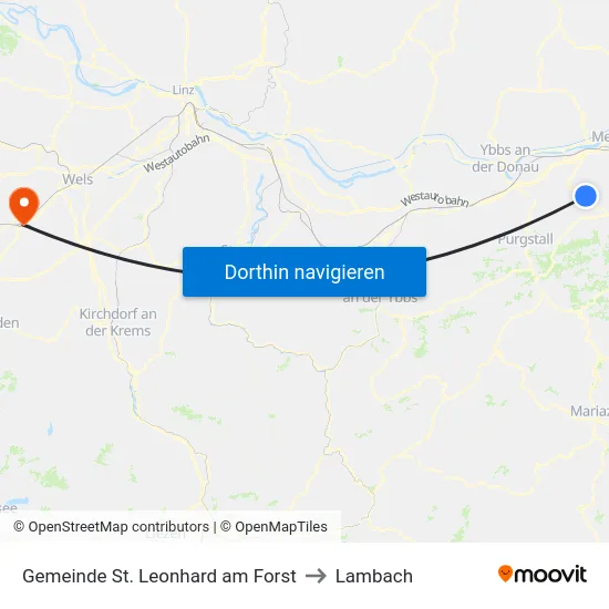 Gemeinde St. Leonhard am Forst to Lambach map