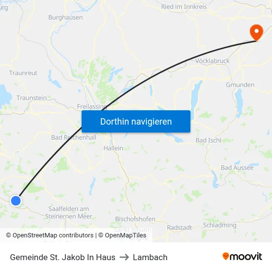 Gemeinde St. Jakob In Haus to Lambach map
