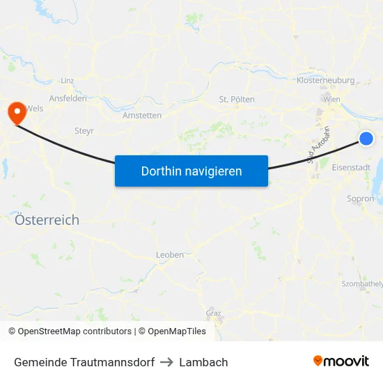 Gemeinde Trautmannsdorf to Lambach map