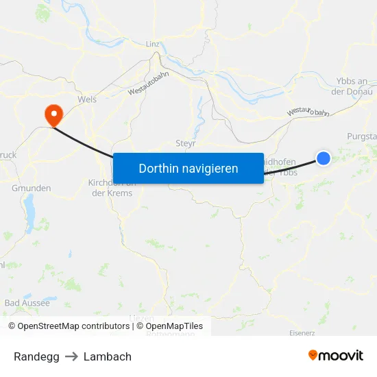Randegg to Lambach map