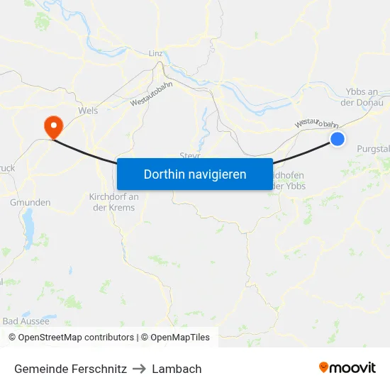 Gemeinde Ferschnitz to Lambach map