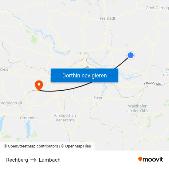 Rechberg to Lambach map