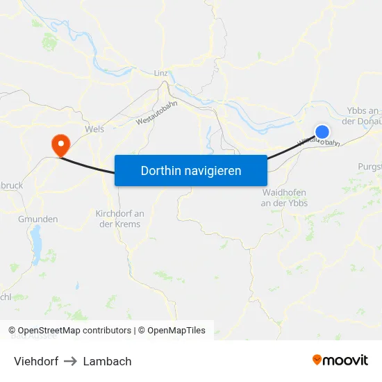 Viehdorf to Lambach map