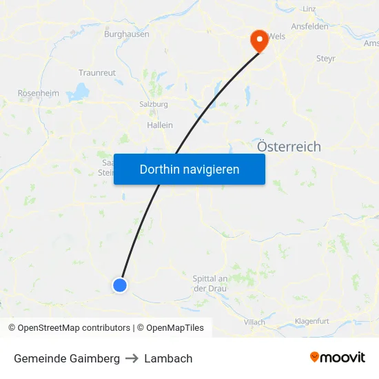 Gemeinde Gaimberg to Lambach map
