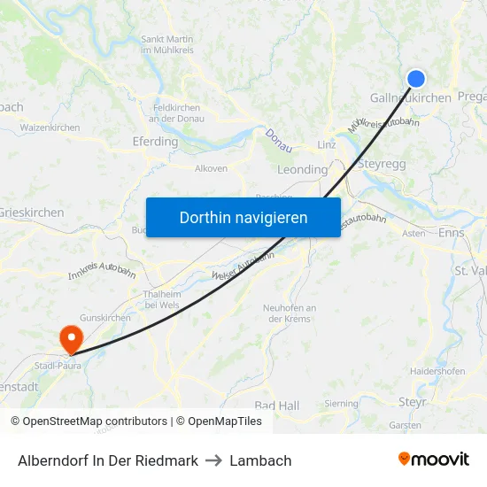 Alberndorf In Der Riedmark to Lambach map