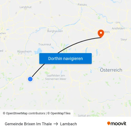Gemeinde Brixen Im Thale to Lambach map