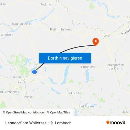 Henndorf am Wallersee to Lambach map