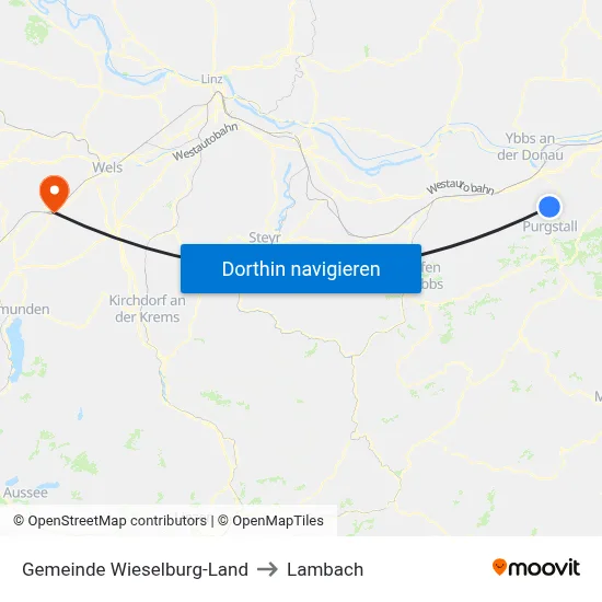Gemeinde Wieselburg-Land to Lambach map