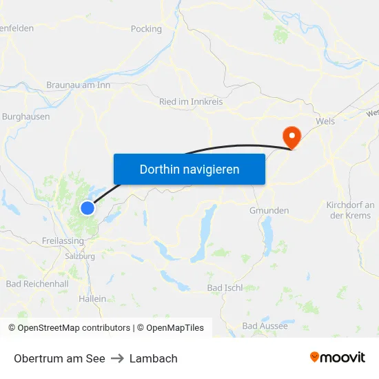 Obertrum am See to Lambach map