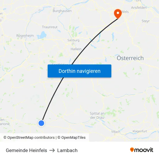 Gemeinde Heinfels to Lambach map