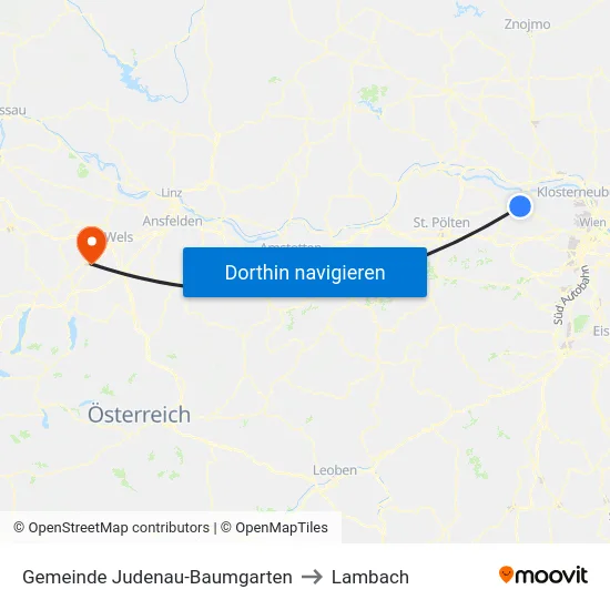 Gemeinde Judenau-Baumgarten to Lambach map