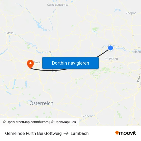 Gemeinde Furth Bei Göttweig to Lambach map