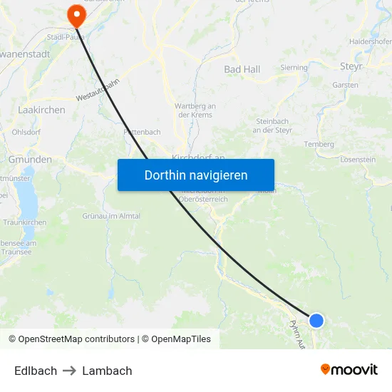 Edlbach to Lambach map