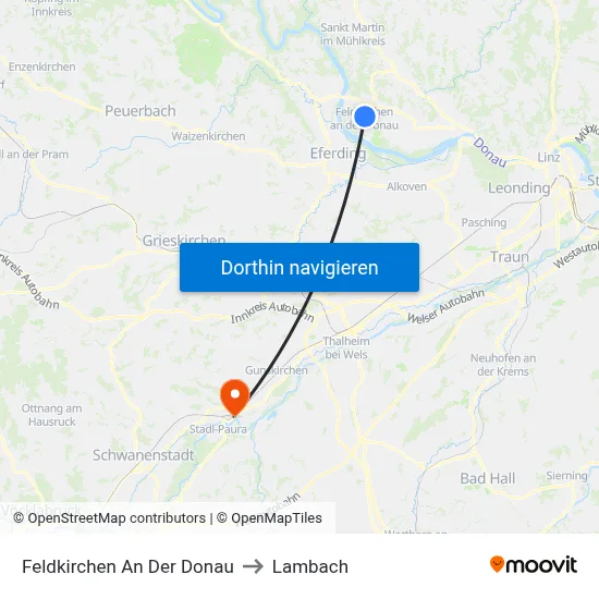 Feldkirchen An Der Donau to Lambach map