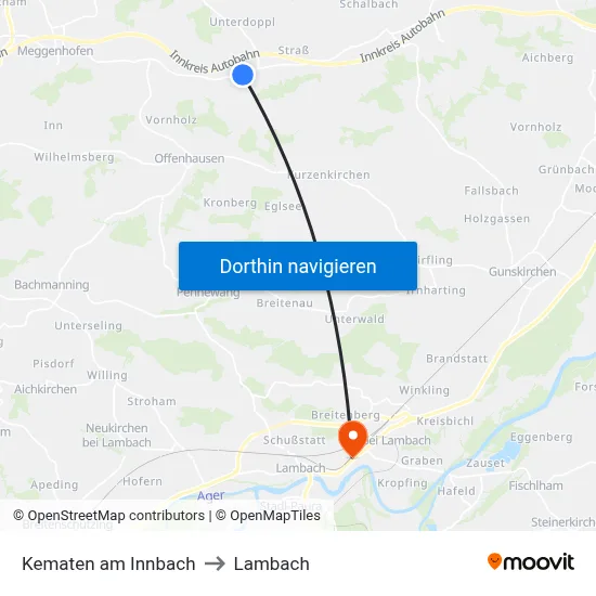 Kematen am Innbach to Lambach map