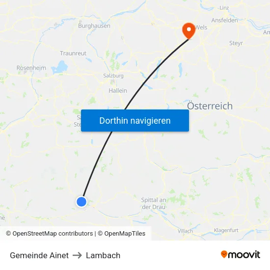 Gemeinde Ainet to Lambach map