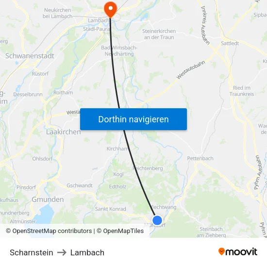 Scharnstein to Lambach map