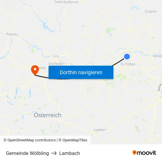 Gemeinde Wölbling to Lambach map